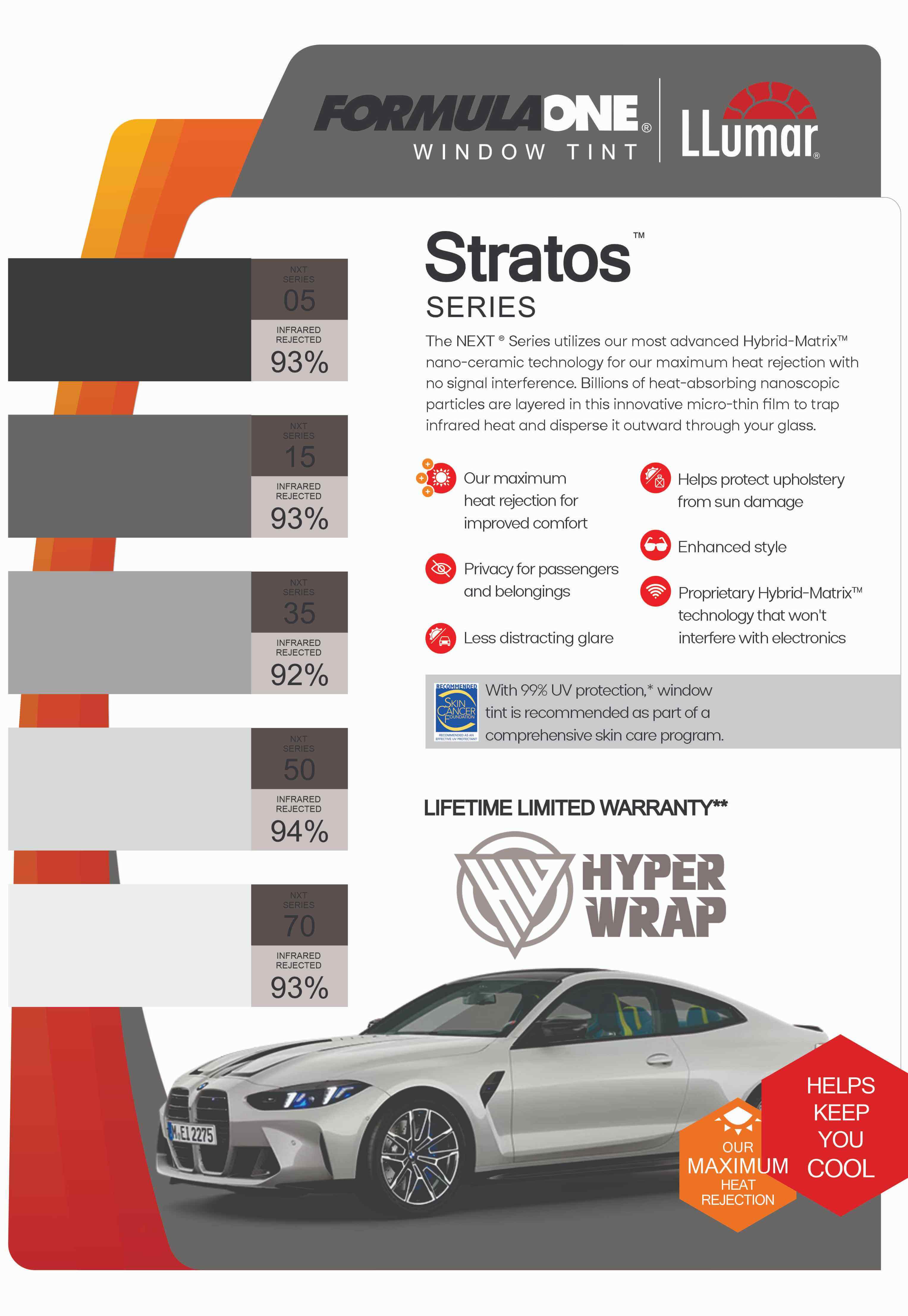 عکس محصول شیشه دودی لومار سری Stratos کد 35 عرض 50 سانتیمتر