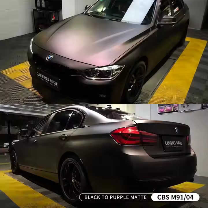 عکس محصول کاوربدنه خودرو مشکی بنفش مات