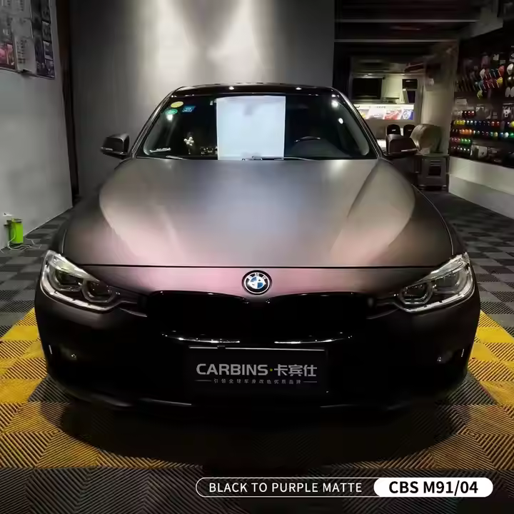 عکس محصول کاوربدنه خودرو مشکی بنفش مات